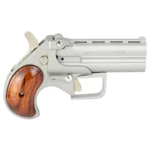 Old West Big Bore .380 ACP 3.5" 2-Round Derringer Handgun with Satin Finish and Rosewood Grips