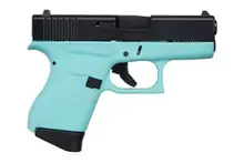 Glock 43 9MM Apollo Custom Pistol, Robin's Egg Blue & Elite Black, 6+1 Rounds, 3.39in - ACG-00835