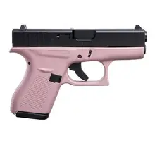 Glock 42, 380 Auto ACP, 6+1 Rounds, 3.26in Elite Black Pistol - Pink Subcompact