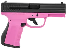 FMK 9C1 G2 9MM Luger Semi-Auto Pistol with 4" Barrel, Pink Finish, Black Carbon Steel Slide, 10+1 Round Capacity, and Interchangeable Backstrap