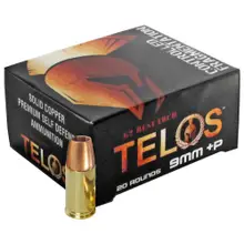 G2 RESEARCH TELOS 9MM LUGER +P AMMUNITION 20 ROUNDS 92 GRAIN SOLID COPPER HOLLOW POINT 1250FPS