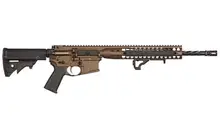 LWRC DI Direct Impingement Rifle, .223/5.56 NATO, 16.1" Barrel, Burnt Bronze, CA Compliant, 10RD - ICDIR5BB16CAC