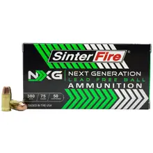 Sinterfire NXG .380 ACP 75 Grain Lead-Free Solid Copper Ammo - 50 Rounds