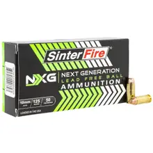 Sinterfire NXG 10mm Auto 125 Gr Lead-Free Solid Copper Ammo - 50 Rounds