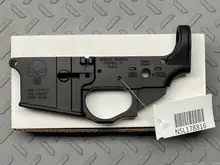 Spike's Tactical Punisher Logo Stripped Lower Receiver, Multi-Caliber, Black Hardcoat Anodized, STLS015 for AR-15