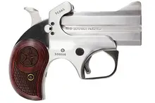 Bond Arms Texas Defender 9mm, 3" Barrel, 2-Rounds, Stainless Steel with Rosewood Grip