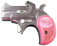 Bond Arms Mini Girl Derringer Pistol, .357 Mag/.38 Special, 2.5" Stainless Steel Barrel, Pink Wood Grip, 2 Rounds