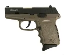 SCCY CPX-2 9MM 10RD 3.1" Carbon Black/Dark Earth Pistol with Stainless Steel Slide and Polymer Grip