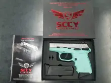 SCCY CPX-1 TTSB 9MM 3.1" 10+1 Stainless Steel Slide Pistol with Robin Egg Blue Polymer Grip