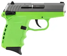 SCCY Industries CPX-1 Carbon 9mm, 3.1" Barrel, Lime Polymer Grip, Stainless Steel Slide, 10RD