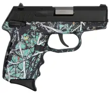 SCCY Industries CPX-1 Carbon 9mm Luger 3.10" 10+1 Muddy Girl Serenity Polymer Grip with Black Stainless Steel Slide