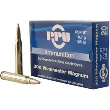 Prvi Partizan PPU Standard Rifle .300 Win Mag 165gr Pointed Soft Point Boat Tail Ammunition - 20 Rounds