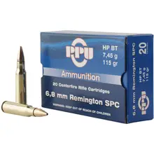 Prvi Partizan PPU Standard 6.8mm Remington SPC 115gr HPBT 20 Rounds Ammunition