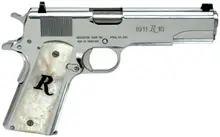 Remington 1911 R1 High Polish Stainless Steel Pistol - .45 ACP, 5in, 7+1 Rounds, White Synthetic Pearl Grip