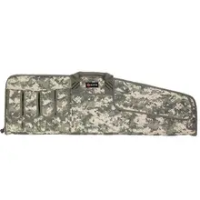 GPS Bags Single Rifle Case 42" with Lockable Zippers, Mag Pouch & Fleece-Lining, 600D Polyester, Gray Digital
