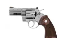 COLT PYTHON .357 MAGNUM 6RD 3" STAINLESS WOOD GRIPS