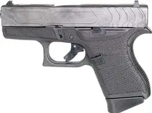 GLOCK 43 TUNGSTEN / BLACK 9MM 3.39-INCH 6RDS WITH CUSTOM STIPPLING AND RELIEF CUTS