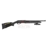 EMPEROR FIREARMS MTP20 20GA 18.5" PUMP SHOTGUN W/ TACTICAL FLASHLIGHT & SHELL HOLDER