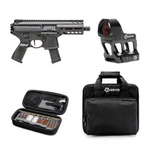 SIG SAUER MPX K 9mm 4.5in 35rd No Brace Black Semi-Auto Pistol with GRITR Caracara 3.0 MOA Single Red Dot Reticle Reflex Sight, GRITR Multi-Caliber Gun Cleaning Kit and GRITR Soft Black Pistol Case